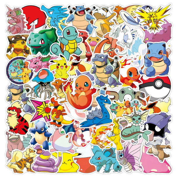 Cute Pokemon Stickers in Various Shapes and Sizes