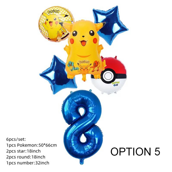 Pokémon - Set de Ballon Happy anniversaire - 5 pièces - Ballon à l'hélium -  Ballon en